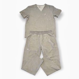 Figs Scrubs Top And Joggers Technical Collection Graphite Grey Size Large